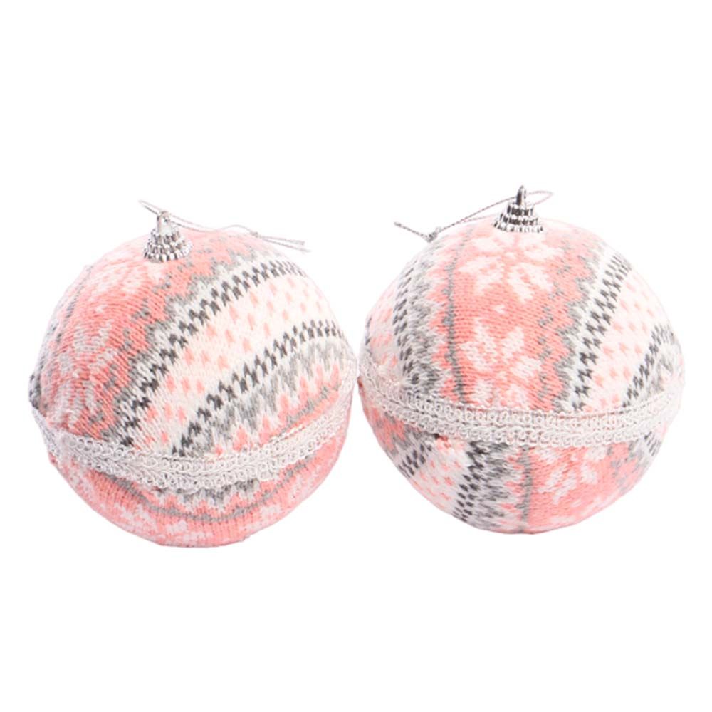 BOLA NAVIDEÑA DISEÑO DE LANA 10CM 2PZ 