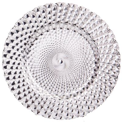 SOUSPLAT REDONDOTRABAJADO EN ALTO RELIEVE, PLATA 33CM