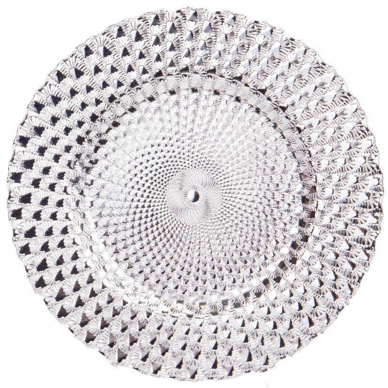 SOUSPLAT REDONDOTRABAJADO EN ALTO RELIEVE, PLATA 33CM