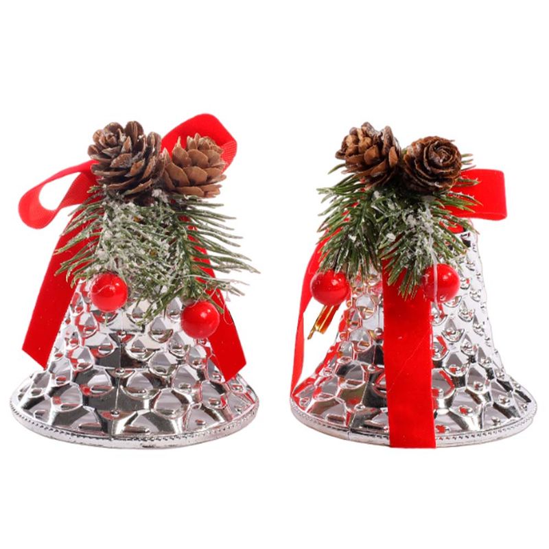 ADORNO NAVIDEÑO CAMPANITA DORADO ROJO PLATA