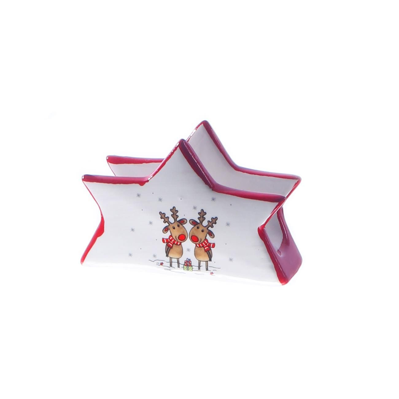 SERVILLETERO NAVIDEÑO DE CERÁMICA 11.2X4.7X7.5CM