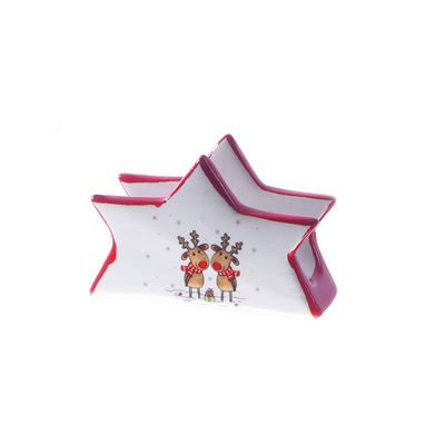SERVILLETERO NAVIDEÑO DE CERÁMICA 11.2X4.7X7.5CM