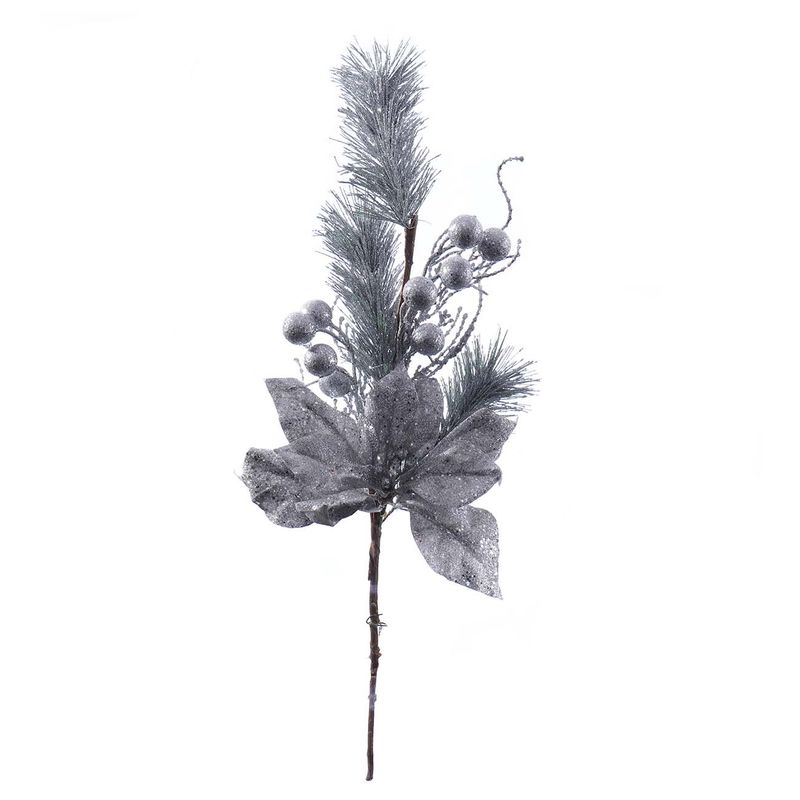 RAMA DE PINO CON FLOR Y PIMPOLLOS 57CM