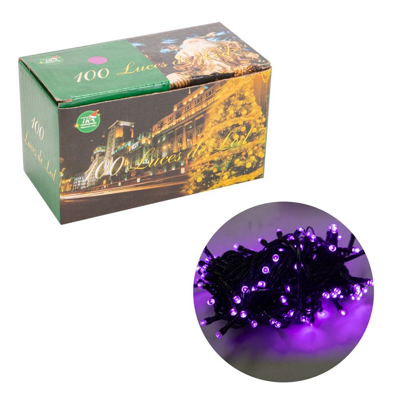 LUCES PISCA PISCA 100LED 7M 220V LILA