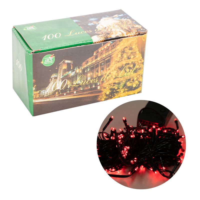 LUCES PISCA PISCA NAVIDEÑO 100LED 7M 220V ROJO
