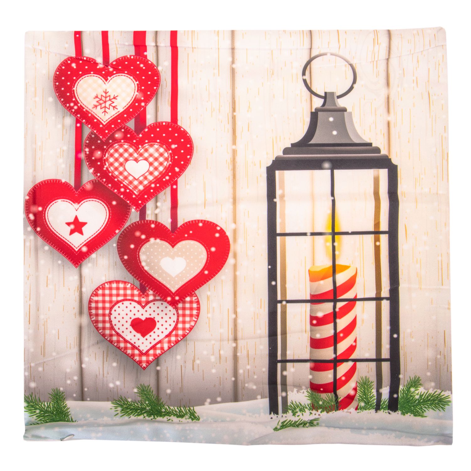 FUNDA PARA ALMOHADÓN 45X45 VELA CON CORAZÓN