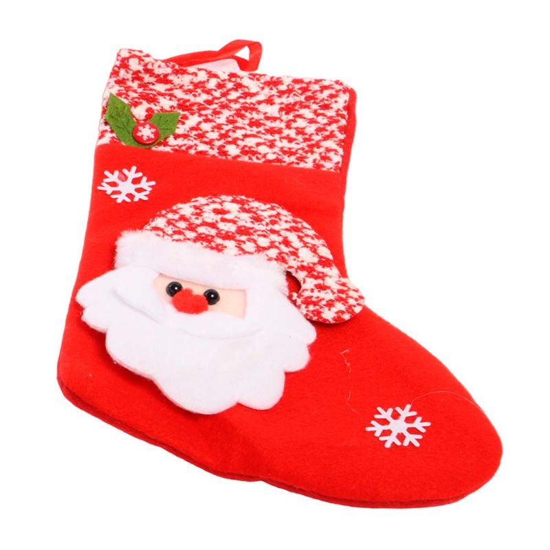 BOTA NAVIDEÑA ROJA CON PAPÁ NOEL