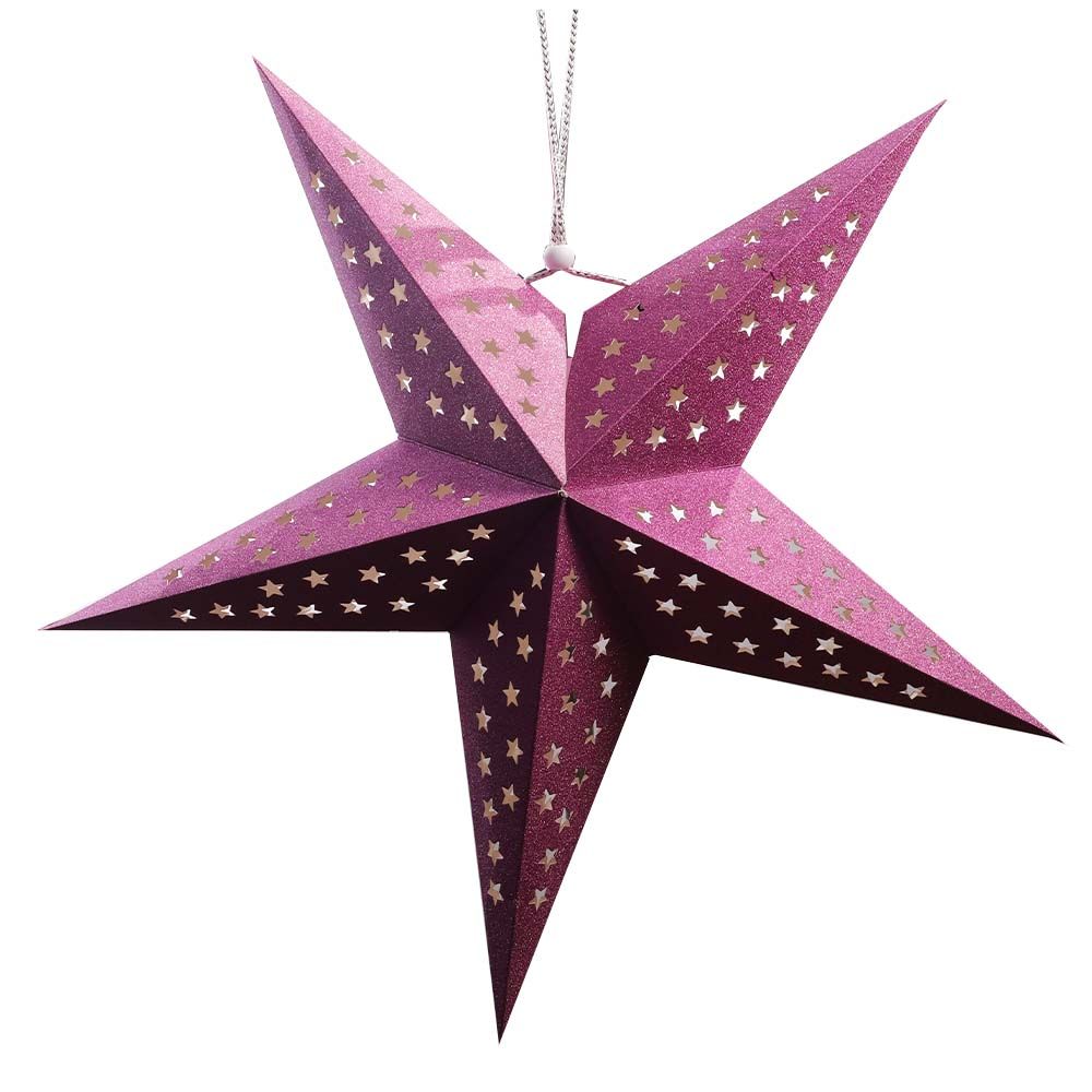 ESTRELLA NAVIDEÑAS COLGANTE PINK DORADO BLANCO