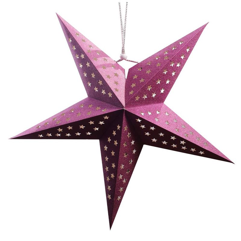 ESTRELLA NAVIDEÑAS COLGANTE PINK DORADO BLANCO
