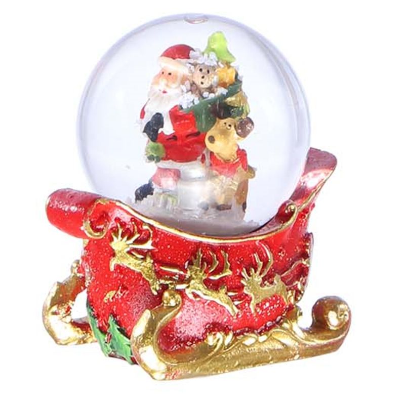 GLOBO DE NIEVE NAVIDEÑO TRINEO CON PAPA NOEL
