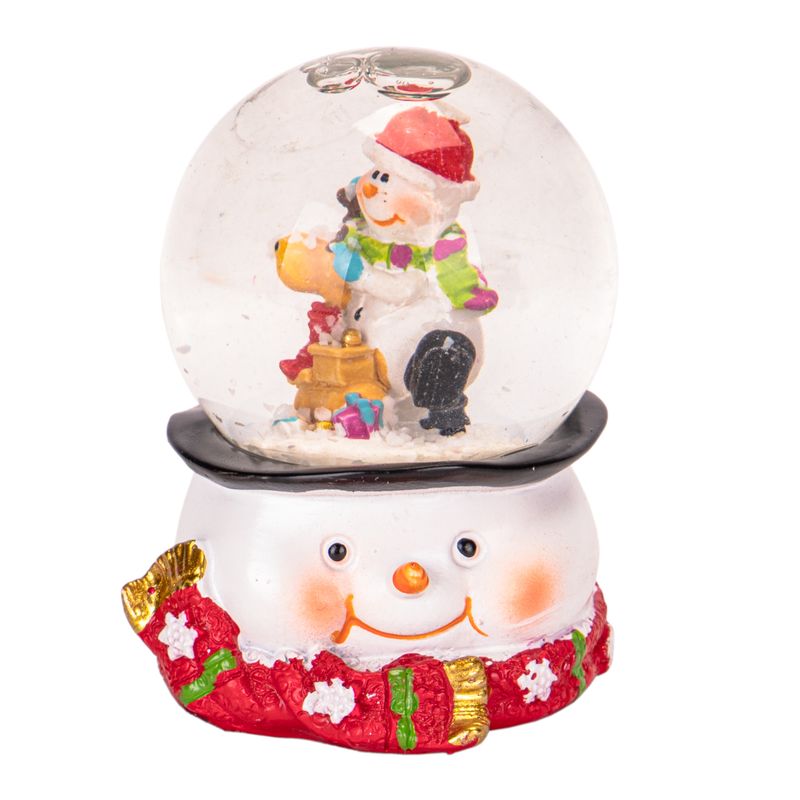 GLOBO NAVIDEÑO BLANCO MUÑECO DE NIEVE CON RENO