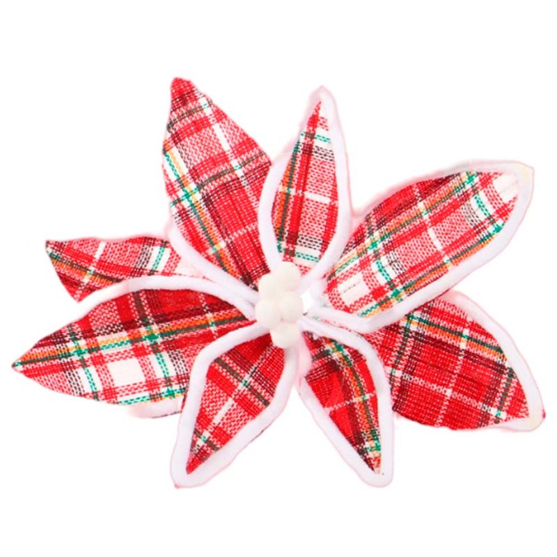 FLOR NAVIDEÑA CUADRILLE ROJO, VERDE Y BLANCO
