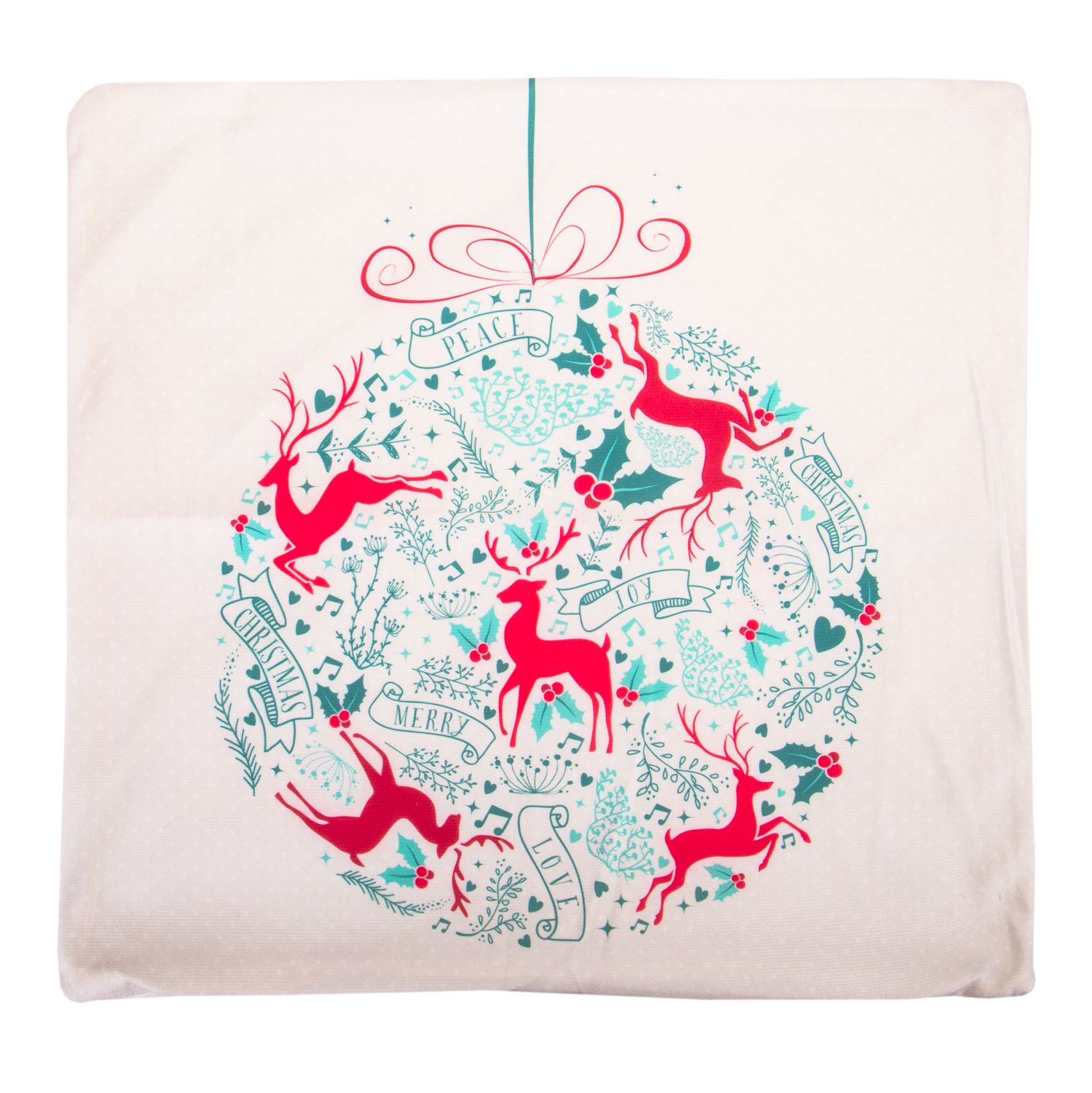 FUNDA PARA ALMOHADA PELOTA NAVIDEÑA 45X45 CM