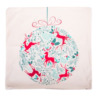 FUNDA PARA ALMOHADA PELOTA NAVIDEÑA 45X45 CM