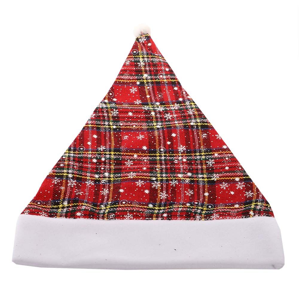 GORRO NAVIDEÑO ROJO CUADRILLE CON COPOS DE NIEVE