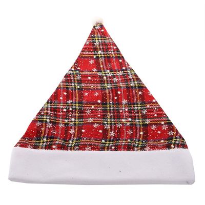 GORRO NAVIDEÑO ROJO CUADRILLE CON COPOS DE NIEVE
