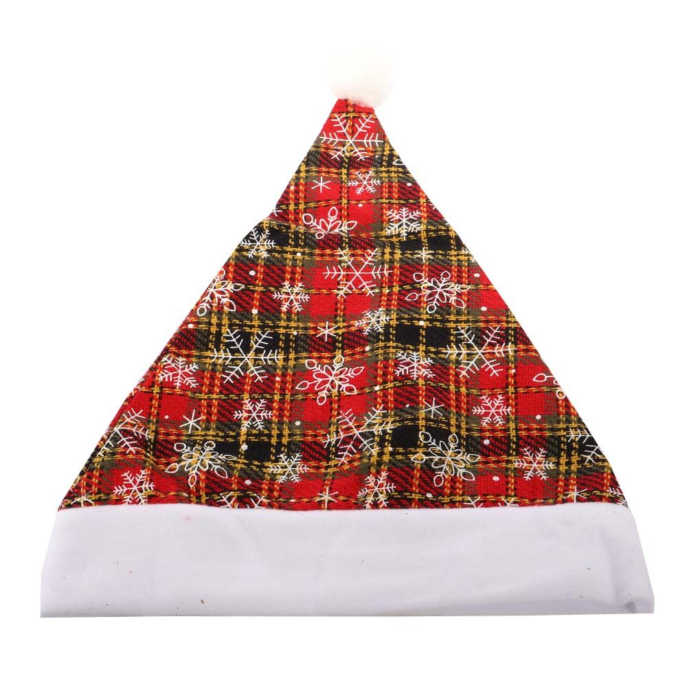 GORRO NAVIDEÑO ROJO CUADRILLE CON COPOS DE NIEVE