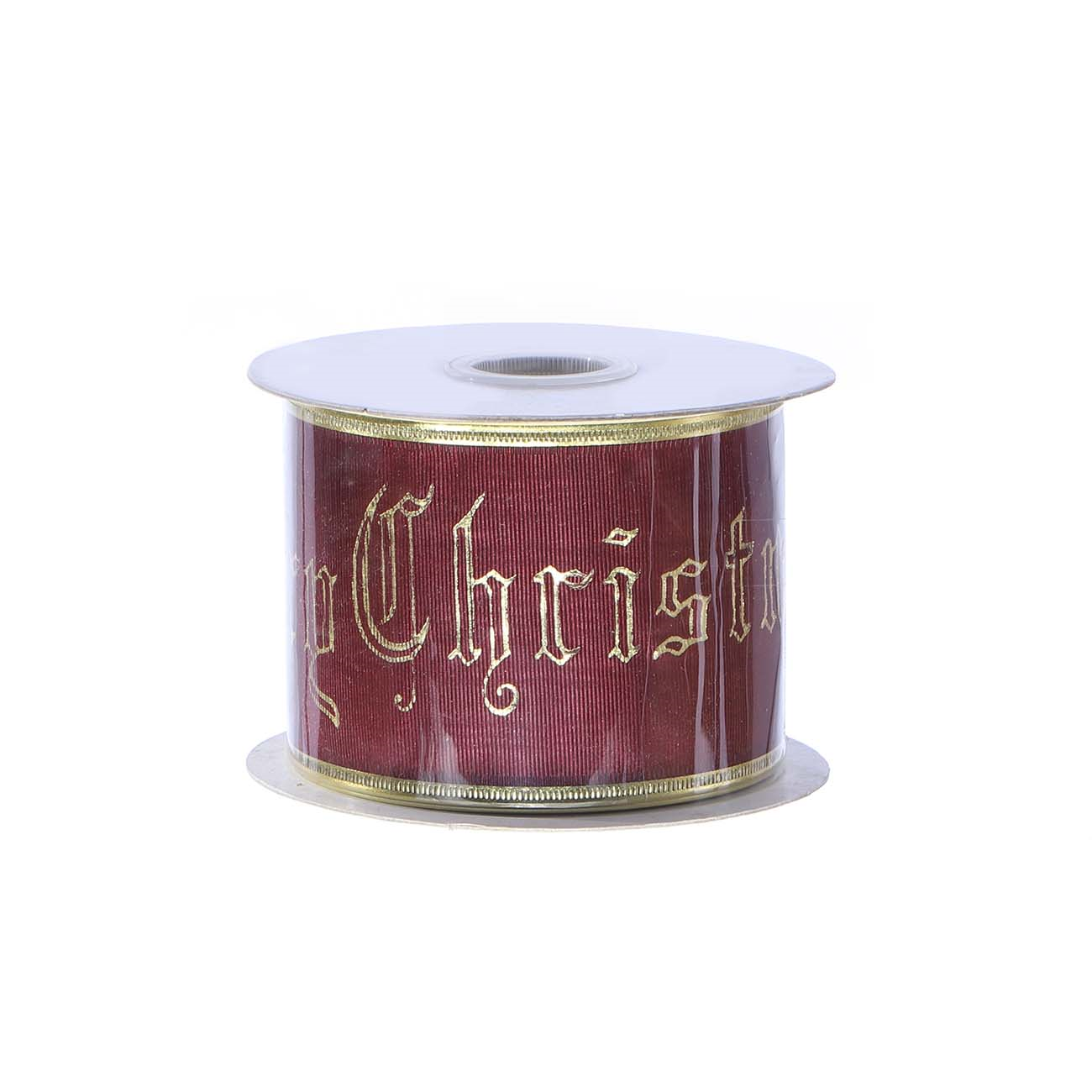 CINTA PARA DECORACIÓN NAVIDEÑA BORDO Y DORADO