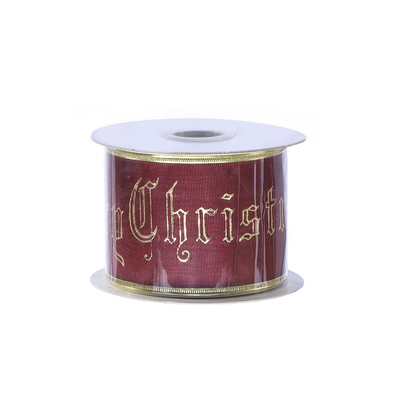 CINTA PARA DECORACIÓN NAVIDEÑA BORDO Y DORADO