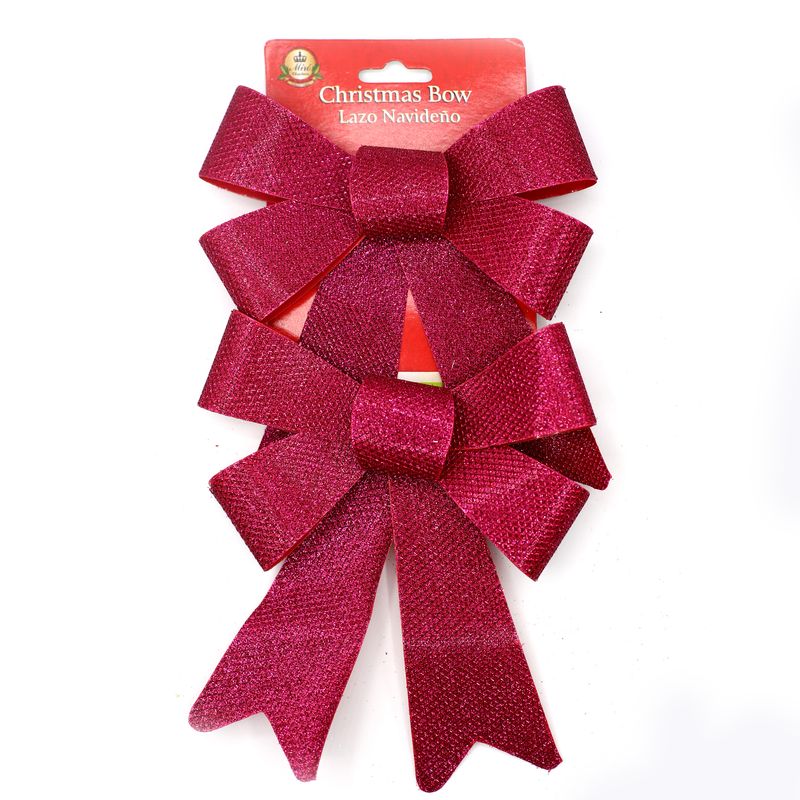 ADORNO MOÑO DE PLASTICO FUCSIA CON BRILLO 