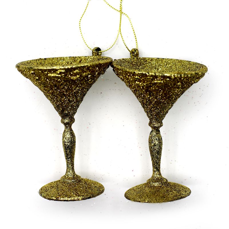 COLGANTE COPAS NAVIDEÑO DORADOS 2 PIEZAS