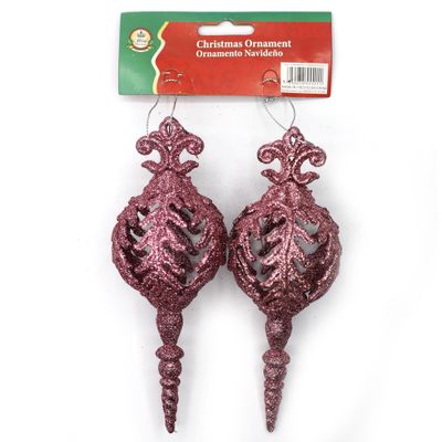 COLGANTE NAVIDEÑO CETRO ROSA 2 PZS
