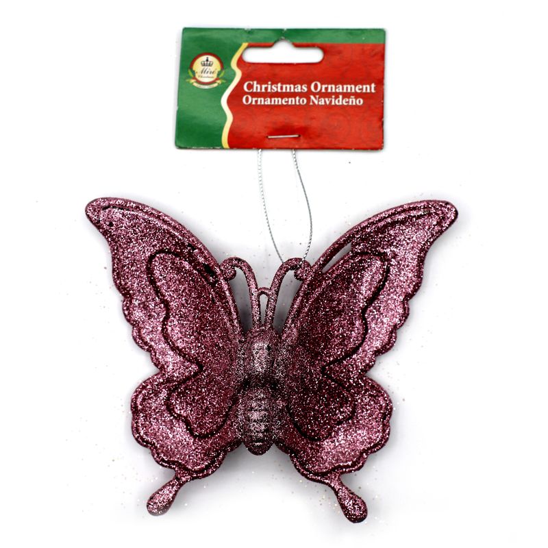COLGANTE NAVIDEÑO MARIPOSA ORO ROSA 1 PZS