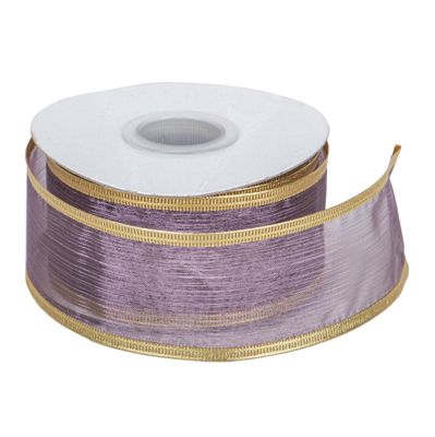 CINTA PARA ADORNO 1.5 &quot;B&quot; LILA Y DORADO