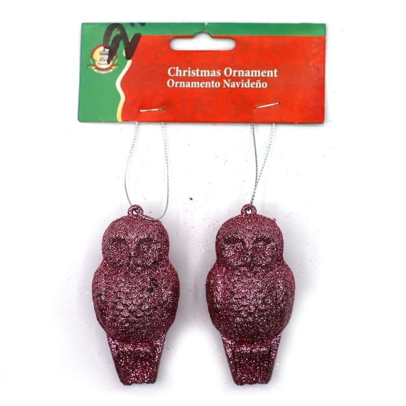 COLGANTE NAVIDEÑO BUHOS ROSA 2PZS  XMTX215-753E