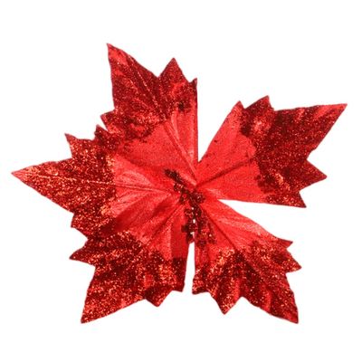 FLOR NAVIDEÑA ROJA CON PURPURINA