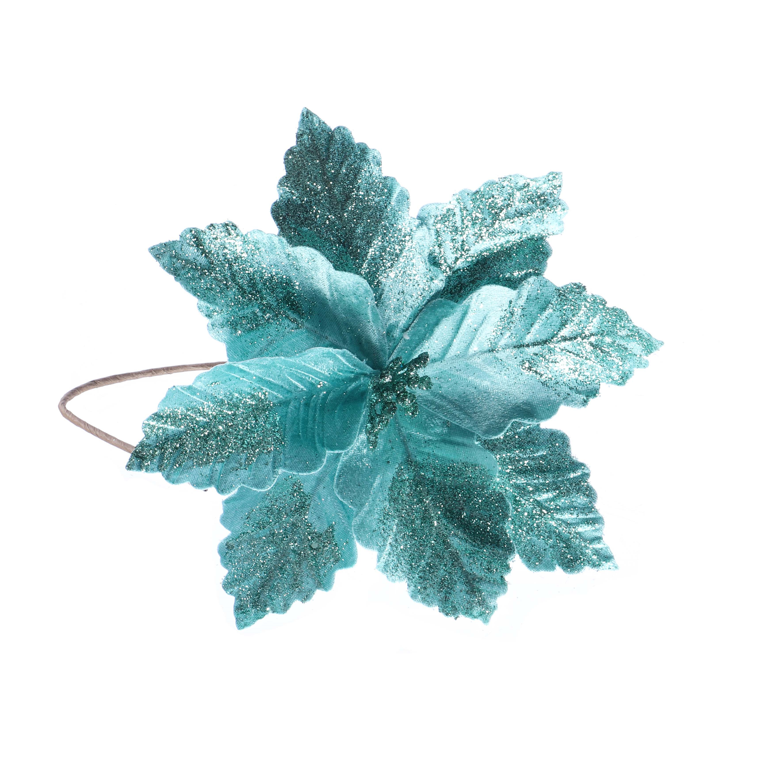 FLOR NAVIDEÑA CELESTE 28X45CM