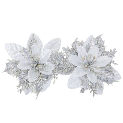 FLOR NAVIDEÑA BLANCA 2PZS