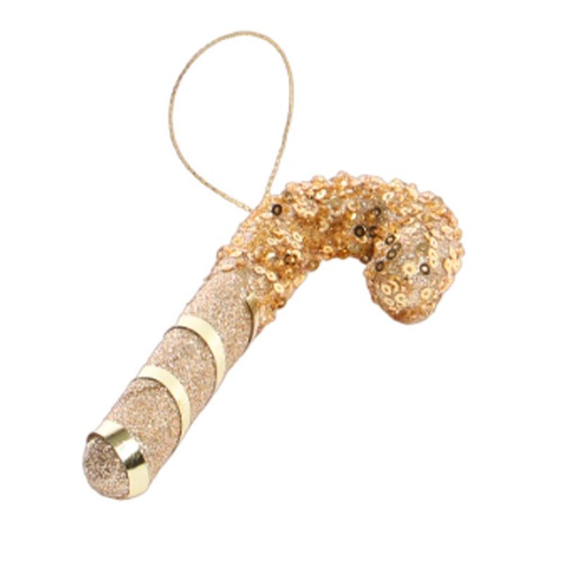 BASTÓN DE NAVIDAD COLGANTE 13 CM DORADO