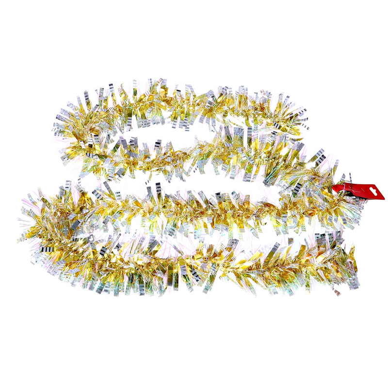 FESTÓN NAVIDEÑO DE PLÁSTICO AMARILLO 2 M X 9 CM
