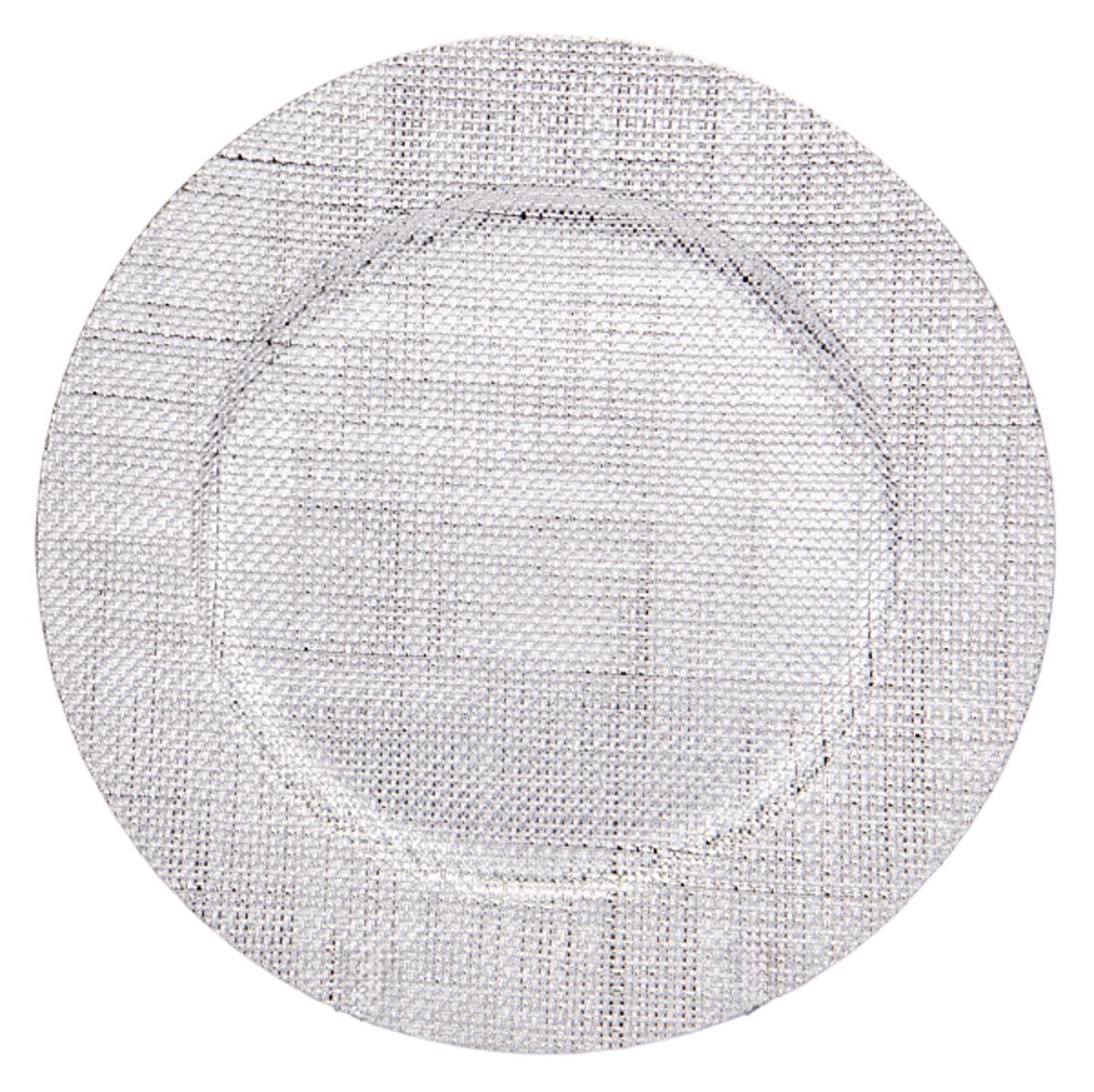 SOUSPLAT REDONDO DE LUJO 33CM TRABAJADO EN ALTO RELIEVE PLATA