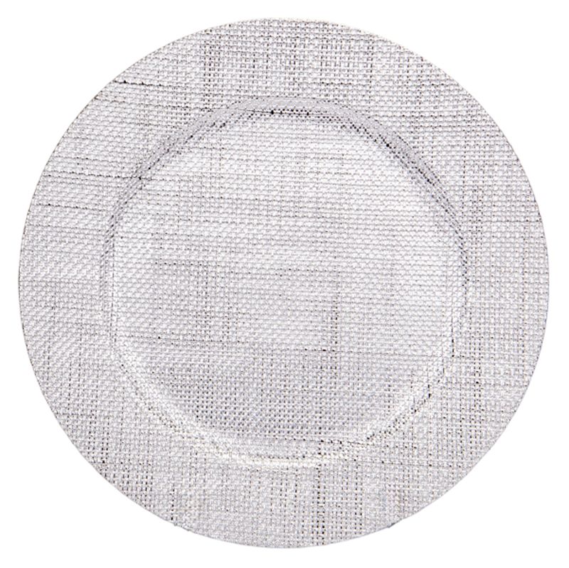 SOUSPLAT REDONDO DE LUJO 33CM TRABAJADO EN ALTO RELIEVE PLATA