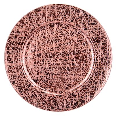 SOUSPLAT REDONDO DE LUJO 33CM TRABAJADO EN ALTO RELIEVE GOLDEN ROSE