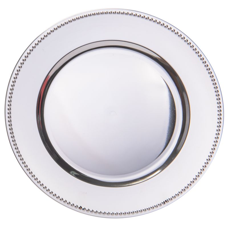 SOUSPLAT REDONDO DE LUJO 33CM TRABAJADO EN ALTO RELIEVE PLATA
