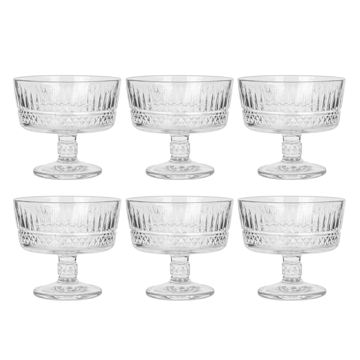 JUEGO COPA PARA POSTRE DE VIDRIO 6PCS 250ML 10,5X10CM