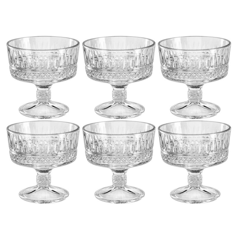 SET VASO PARA POSTRE DE VIDRIO 6PZ 9,5X9,5CM 240ML