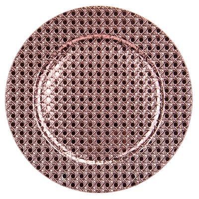 SOUSPLAT REDONDO DE LUJO 33CM TRABAJADO EN ALTO RELIEVE GOLDEN ROSE