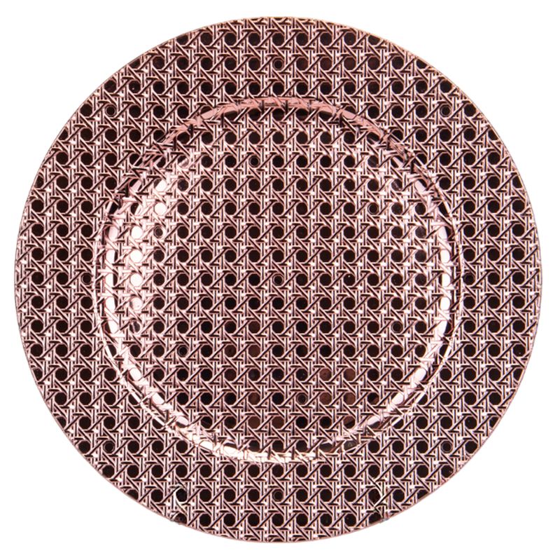 SOUSPLAT REDONDO DE LUJO 33CM TRABAJADO EN ALTO RELIEVE GOLDEN ROSE