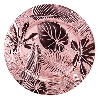 SOUSPLAT REDONDO DE LUJO 33CM TRABAJADO EN ALTO RELIEVE GOLDEN ROSE