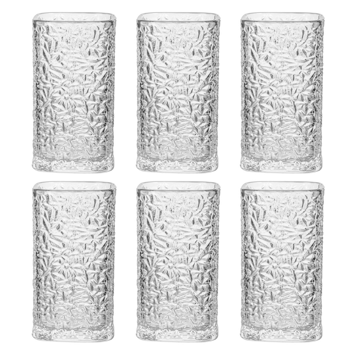 SET VASO DE VIDRIO 220ML 6PCS
