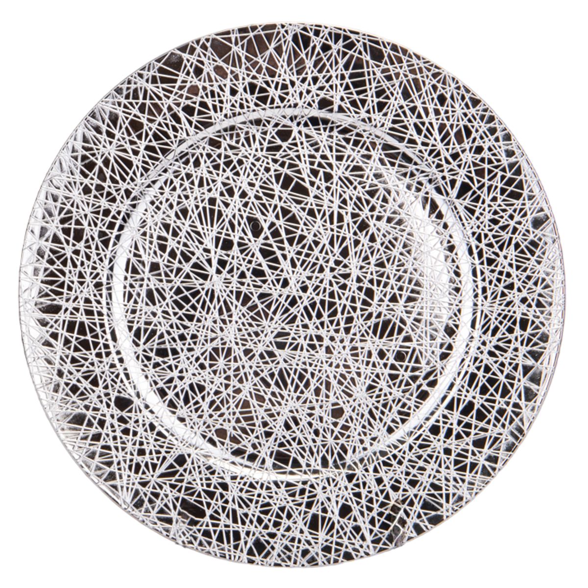 SOUSPLAT REDONDO DE LUJO 33CM TRABAJADO EN ALTO RELIEVE PLATA