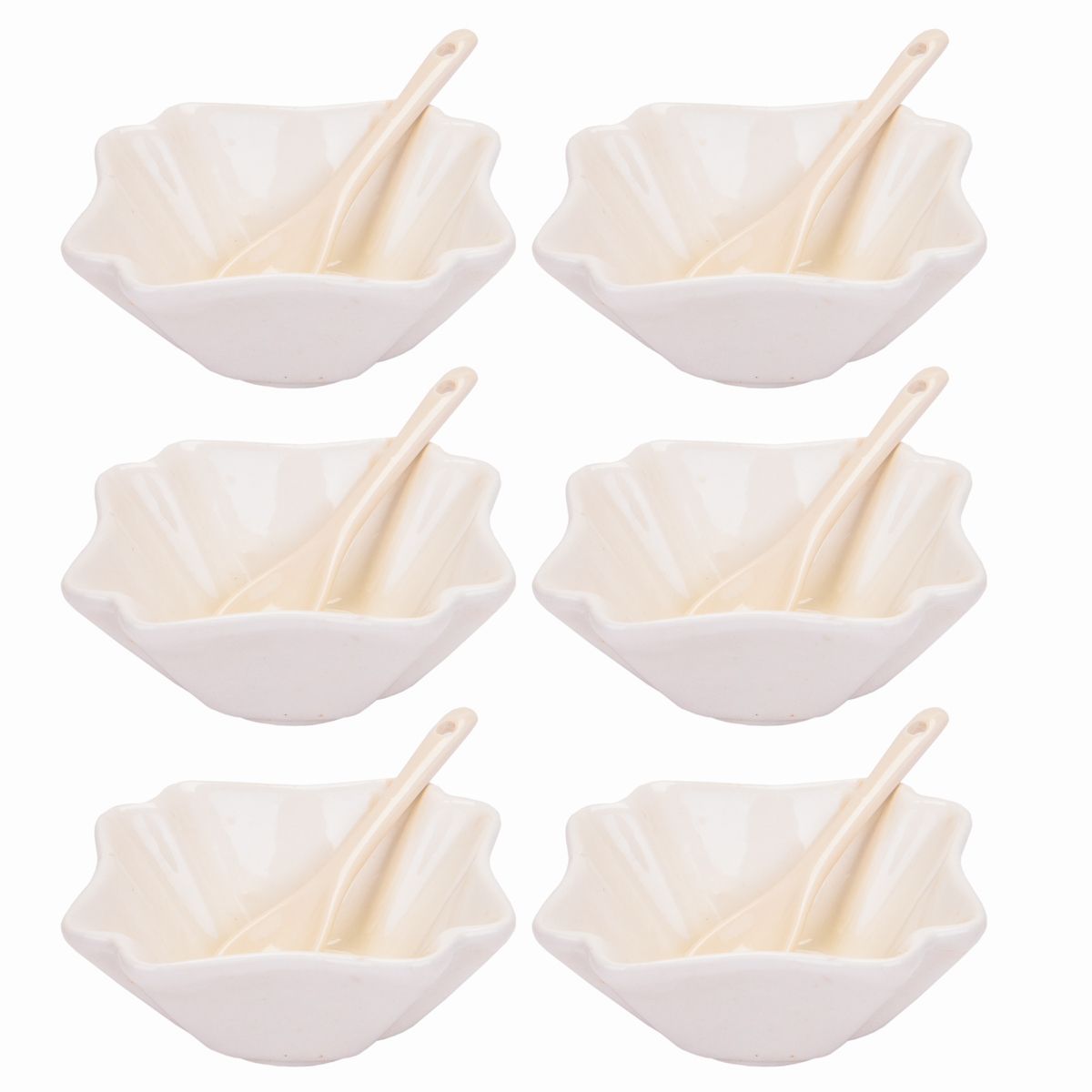SALSERAS DE PORCELANA BLANCO 6PCS 9CM