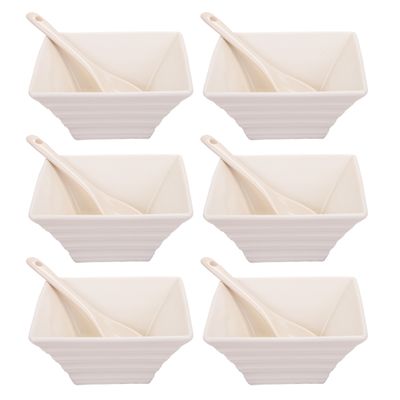 SALSERAS DE PORCELANA BLANCO 6PCS 9CM