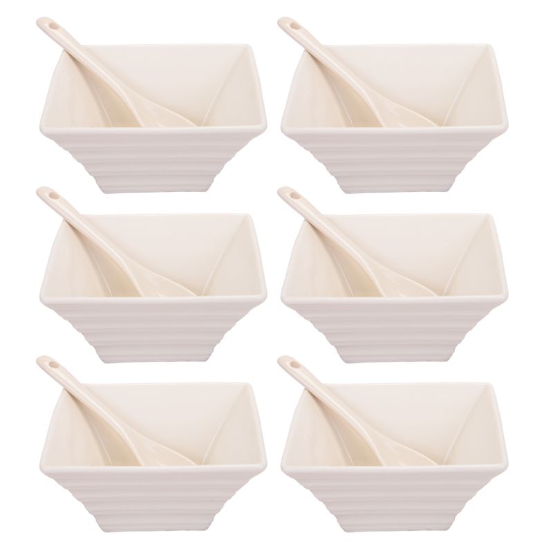 SALSERAS DE PORCELANA BLANCO 6PCS 9CM