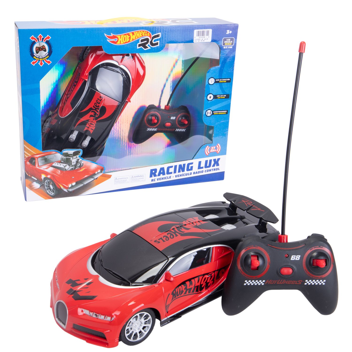 VEHÍCULO RC HOT WHEELS NEW 27MHZ 1:16 - CONTROL REMOTO