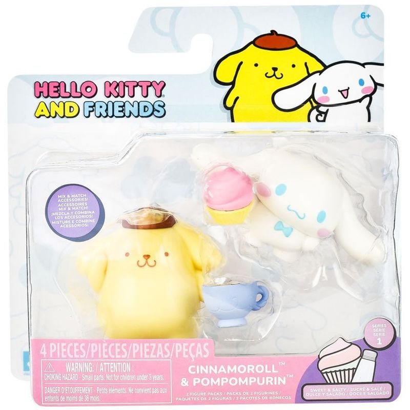 JAZWARES HELLO KITTY PACK 2&quot; FIG.CINNAMOROLL Y POMPOMPURIN